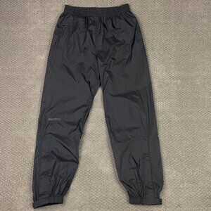 Marmot Precip Eco Pants Women's Large Black Rain Waterproof Full Side Zip Hiking